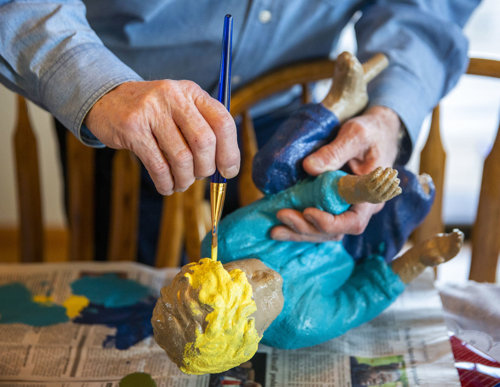 Dave Williams enjoys painting